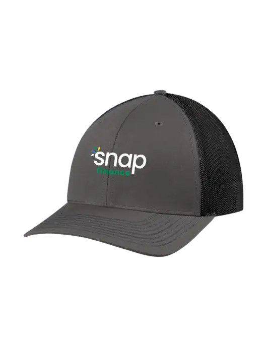 Richardson Adjustable Snapback Original 112 Trucker Cap Dark Grey w/Black Mesh w/Snap Finance Logo