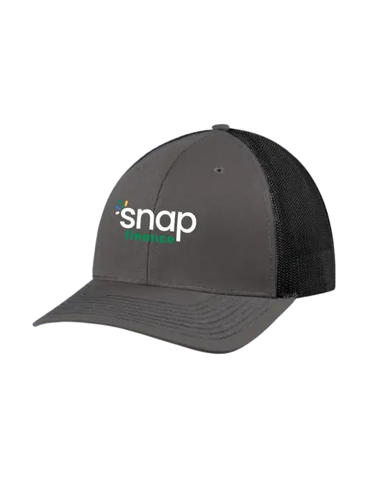 Richardson Adjustable Snapback Original 112 Trucker Cap Dark Grey w/Black Mesh w/Snap Finance Logo