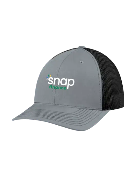 Richardson Adjustable Snapback Original 112 Trucker Cap Heather Grey w/Black Mesh w/Snap Finance Logo