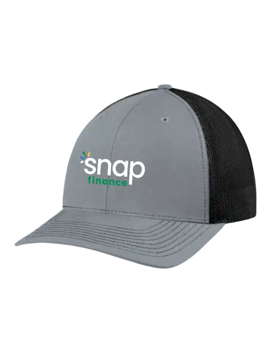 Richardson Adjustable Snapback Original 112 Trucker Cap Heather Grey w/Black Mesh w/Snap Finance Logo