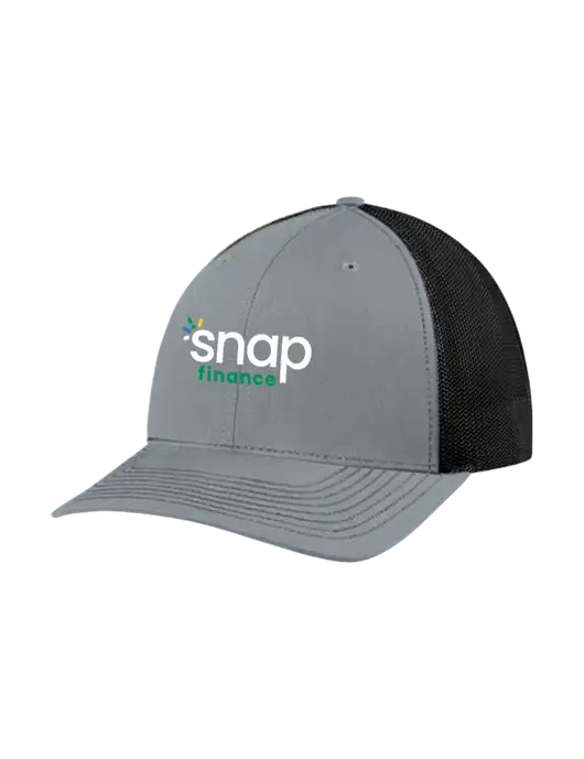 Richardson Adjustable Snapback Original 112 Trucker Cap Heather Grey w/Black Mesh w/Snap Finance Logo