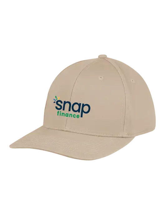 Premium Modern Structured Twill Tan Snapback Cap w/Snap Finance Logo