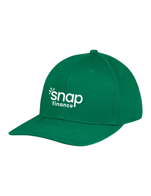 Premium Modern Structured Twill Kelly Green Snapback Cap w/Snap Finance Logo