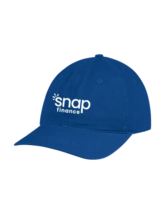 Garment Washed Unstructured Twill Royal Cap w/Snap Finance Logo