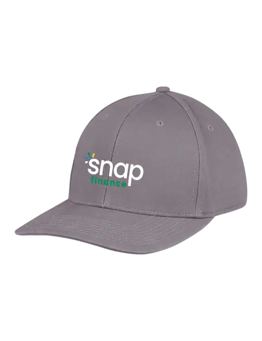 Premium Modern Structured Twill Charcoal Snapback Cap w/Snap Finance Logo