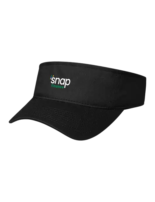 Black Cap Visor w/Snap Finance Logo