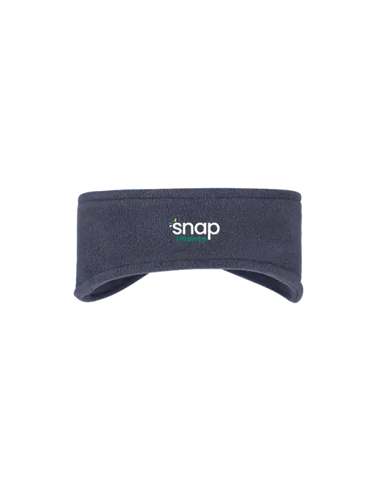 Navy Stretch Fleece Headband w/Snap Finance Logo