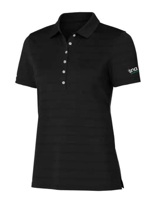 Callaway Womens Black Ventilated Polo w/Snap Finance Logo