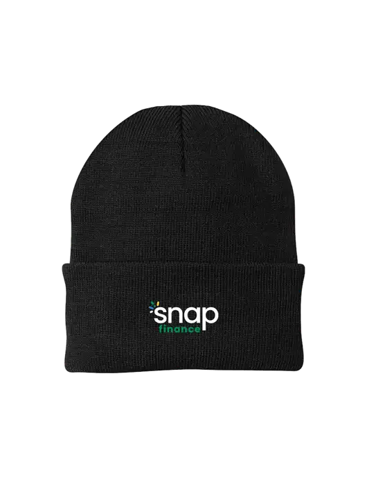 Black Knit Cap w/Snap Finance Logo