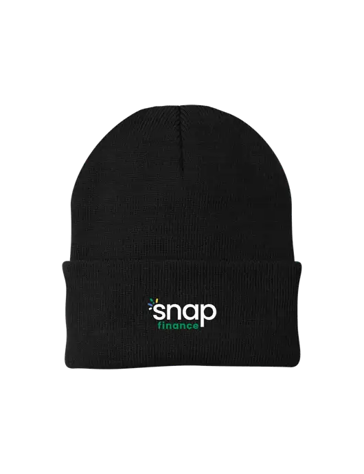 Black Knit Cap w/Snap Finance Logo