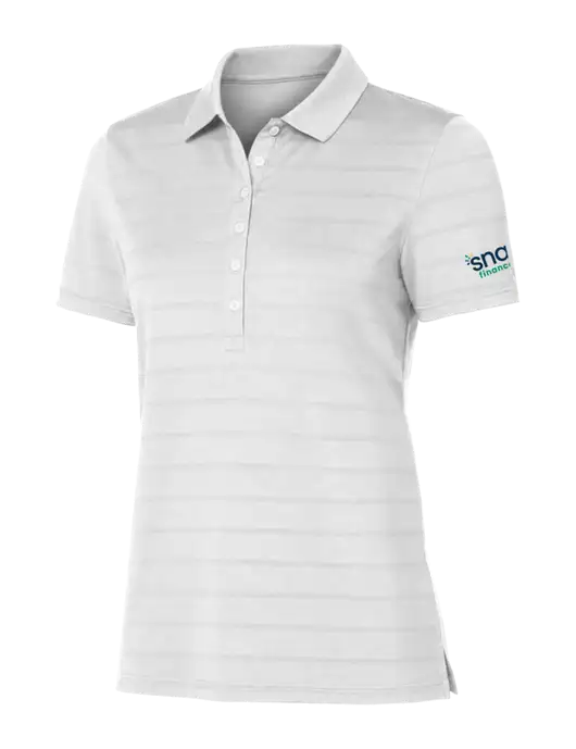 Callaway Womens Bright White Ventilated Polo w/Snap Finance Logo