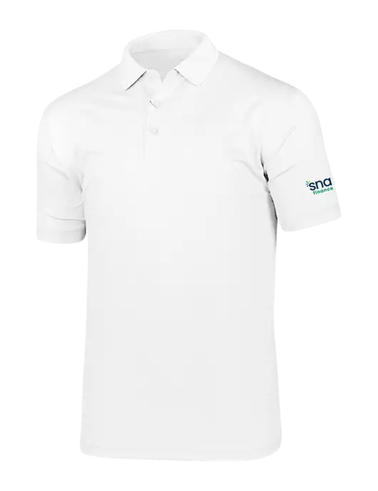 Callaway Vibrant Bright White Ventilated Polo w/Snap Finance Logo