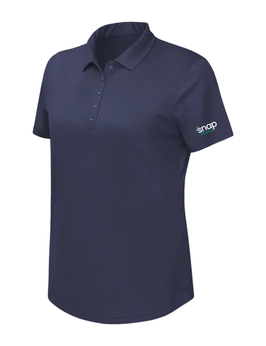 Callaway Womens Birdseye Navy Polo w/Snap Finance Logo
