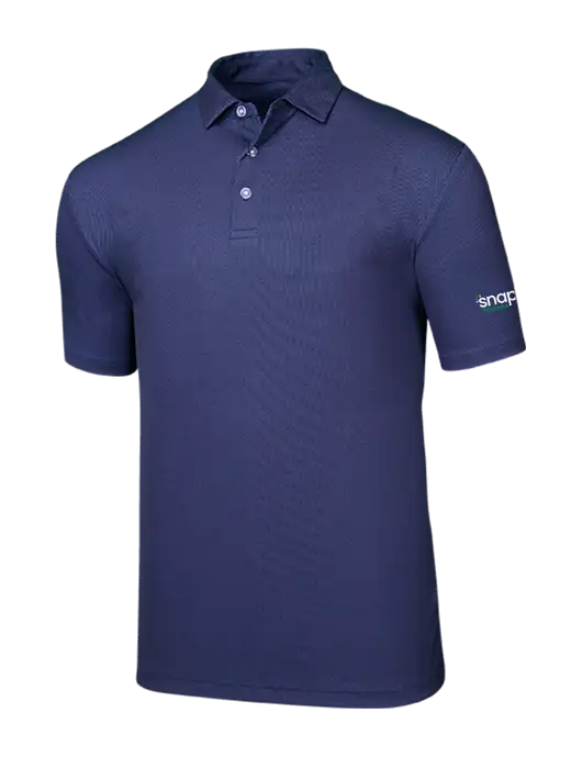 Callaway Birdseye Navy Polo w/Snap Finance Logo