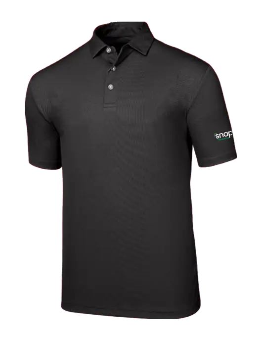 Callaway Birdseye Black Polo w/Snap Finance Logo