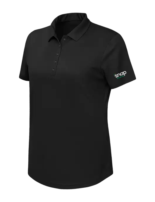 Callaway Womens Birdseye Black Polo w/Snap Finance Logo