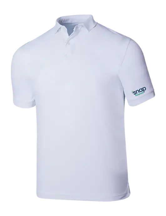 Callaway Ottoman Bright White Polo w/Snap Finance Logo