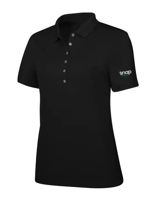 Callaway Womens Ottoman Black Polo w/Snap Finance Logo