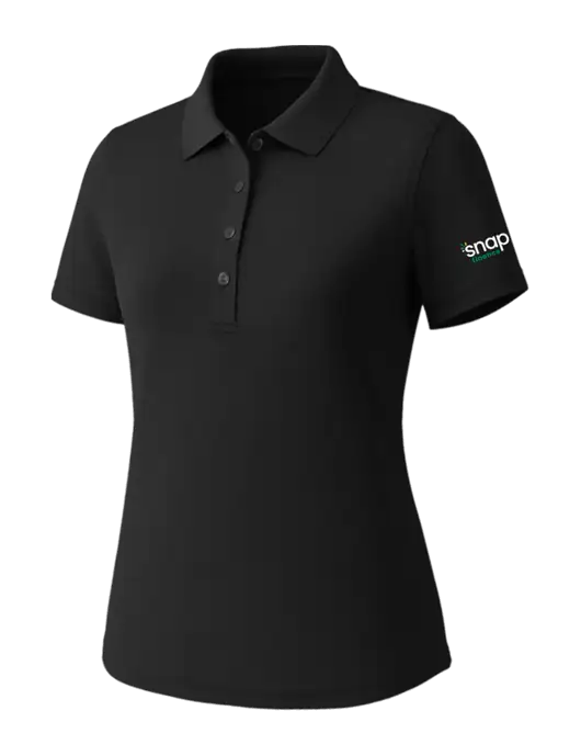 Callaway Womens Core Black Performance Polo w/Snap Finance Logo