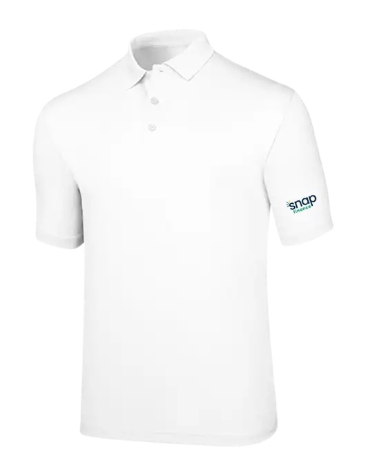 Callaway Opti-Dri White Chev Polo w/Snap Finance Logo