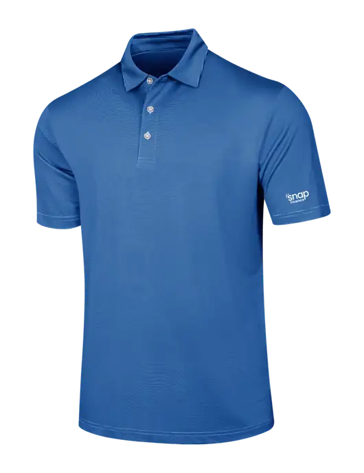 Callaway Royal Blue Fine Line Stripe Polo w/Snap Finance Logo