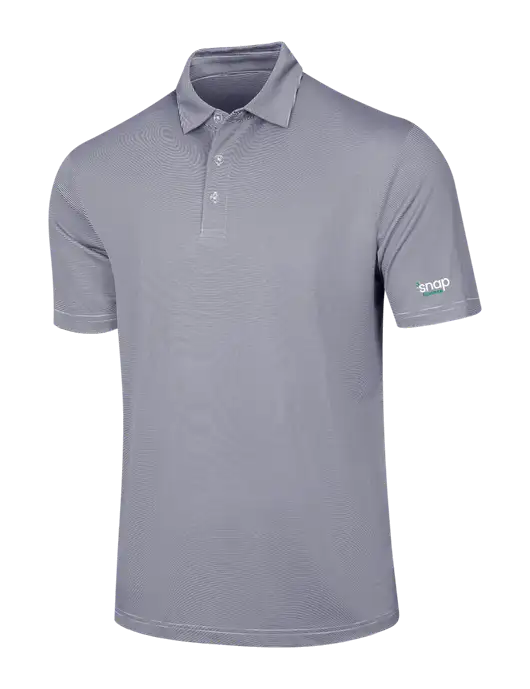Callaway Navy Fine Line Stripe Polo w/Snap Finance Logo