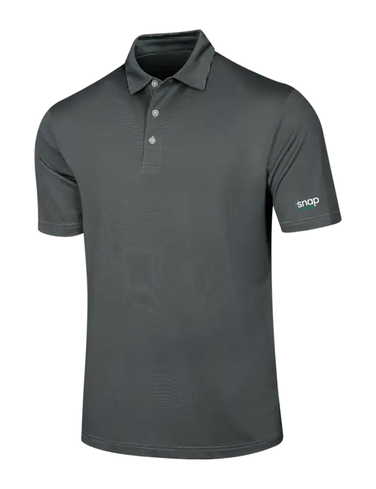 Callaway Black Fine Line Stripe Polo w/Snap Finance Logo