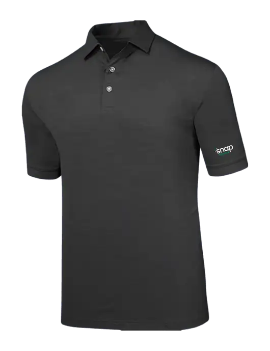 Callaway Black Fashion Tonal Polo w/Snap Finance Logo