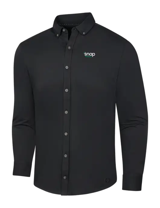 OGIO Blacktop Modern Code Stretch Button-Up Shirt w/Snap Finance Logo