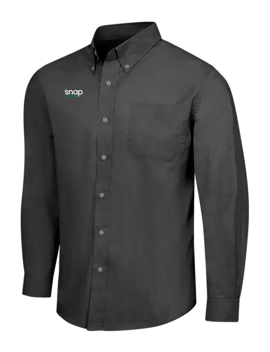 Soft Black Crosshatch Easy Care Shirt w/Snap Finance Logo