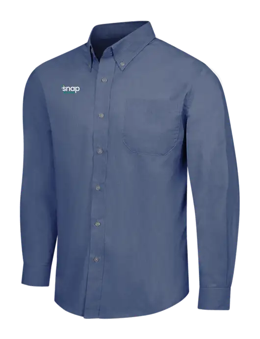 Light Navy Crosshatch Easy Care Shirt w/Snap Finance Logo