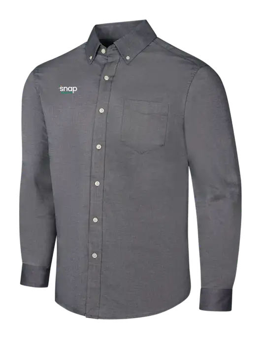 Dark Grey SuperPro Oxford Shirt w/Snap Finance Logo