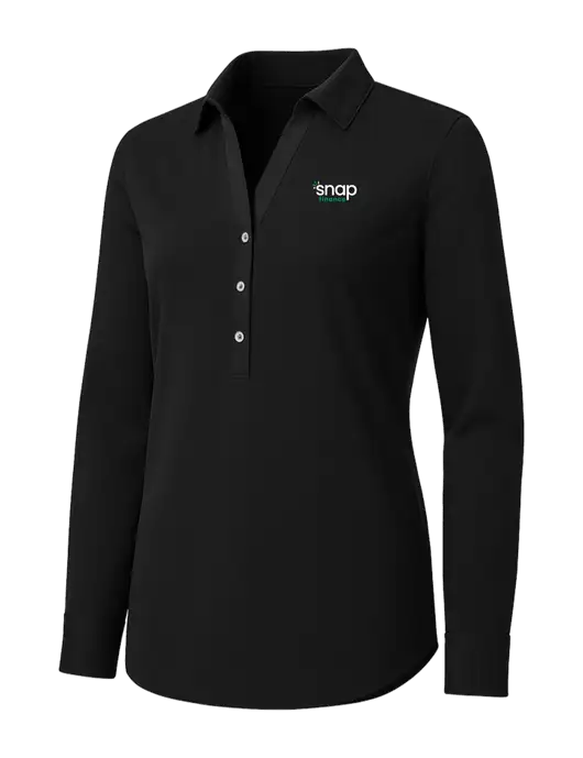 Womens Black City Stretch Shirt w/Snap Finance Logo