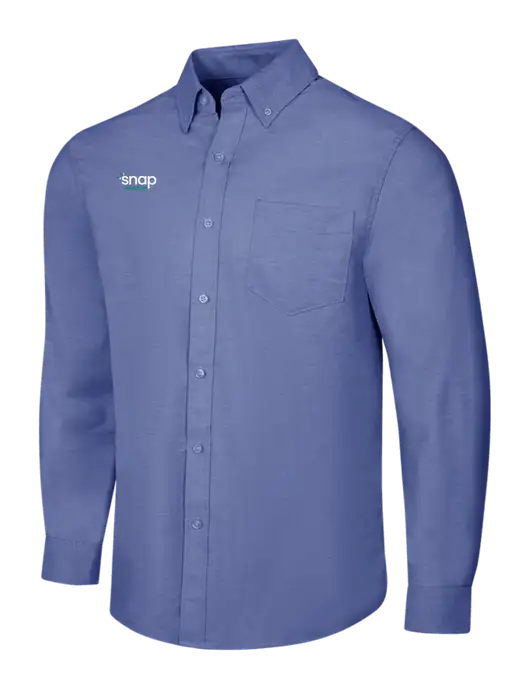 Navy SuperPro Oxford Shirt w/Snap Finance Logo