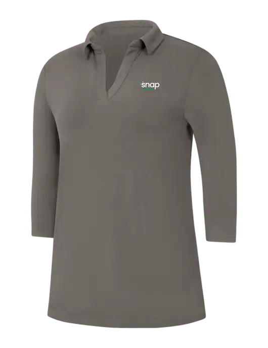 Womens Dark Grey Luxe Knit Tunic w/Snap Finance Logo