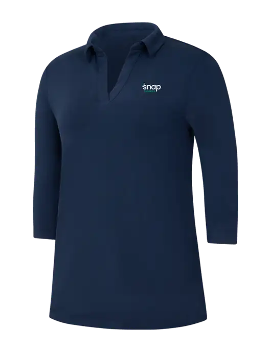 Navy Womens Luxe Knit Tunic w/Snap Finance Logo
