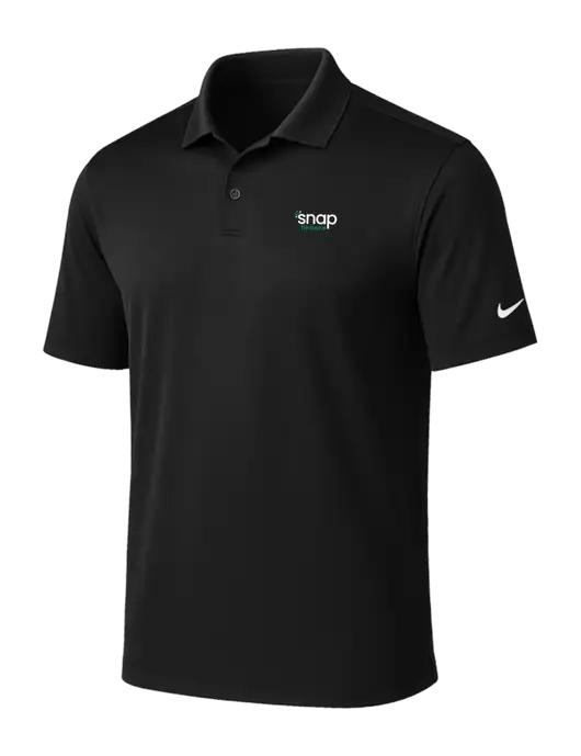 NIKE Black Victory Solid Polo w/Snap Finance Logo