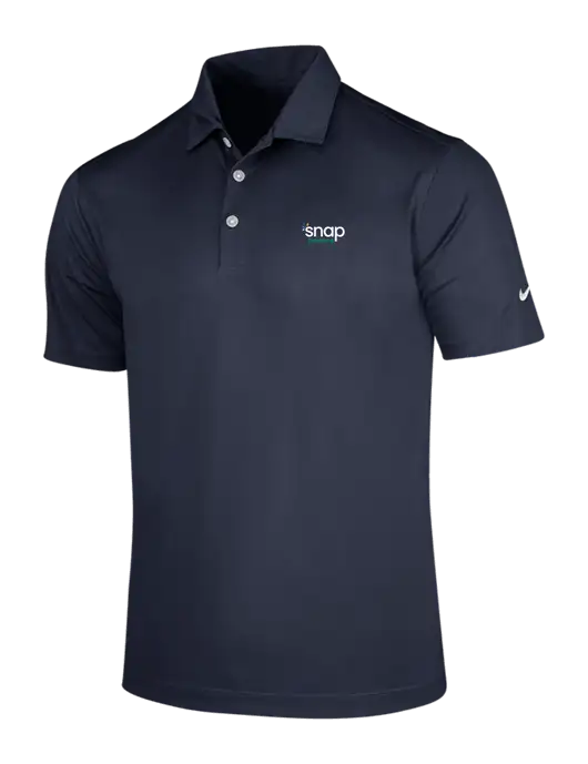 NIKE Dark Navy Dri-Fit Vertical Mesh Polo w/Snap Finance Logo