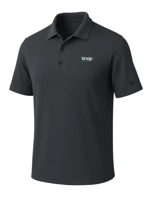 NIKE Dark Grey Dri-Fit Micro Pique Polo w/Snap Finance Logo