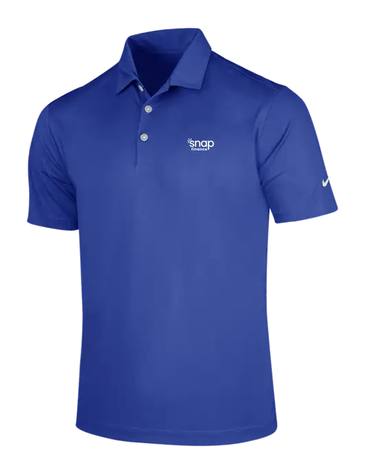 NIKE Dark Royal Dri-Fit Vertical Mesh Polo w/Snap Finance Logo