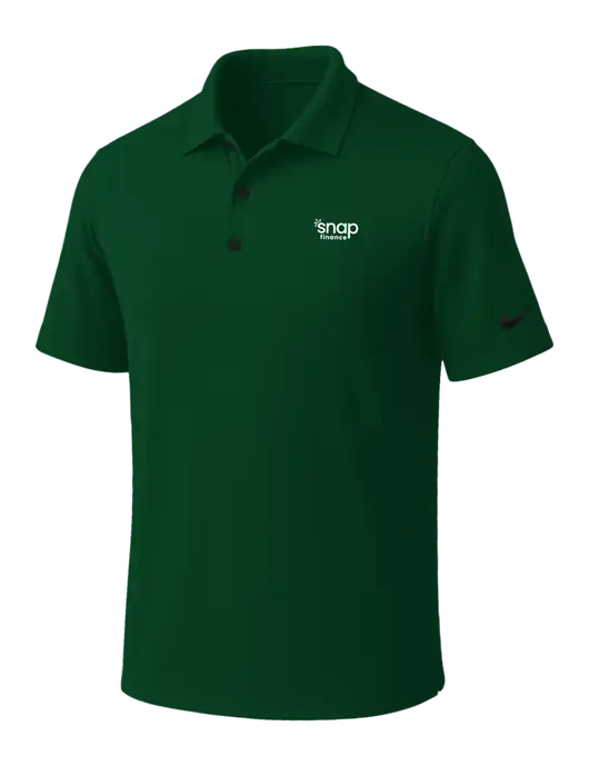 NIKE Dark Green Dri-Fit Micro Pique Polo w/Snap Finance Logo
