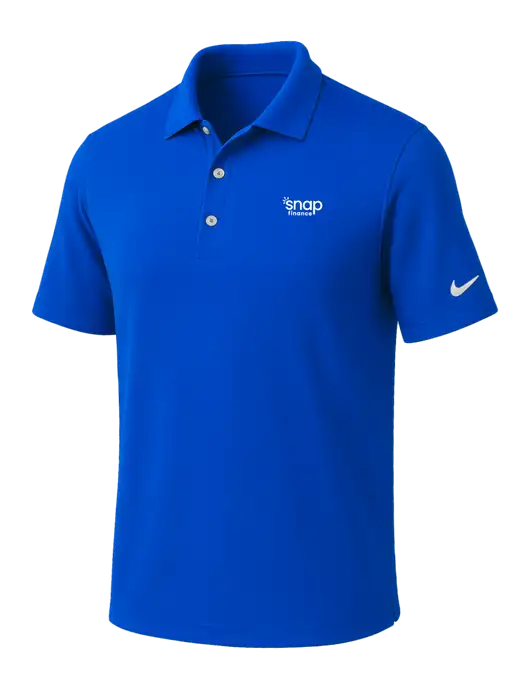 NIKE Royal Dri-Fit Micro Pique Polo w/Snap Finance Logo