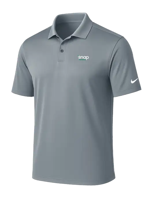 NIKE Medium Grey Victory Solid Polo w/Snap Finance Logo