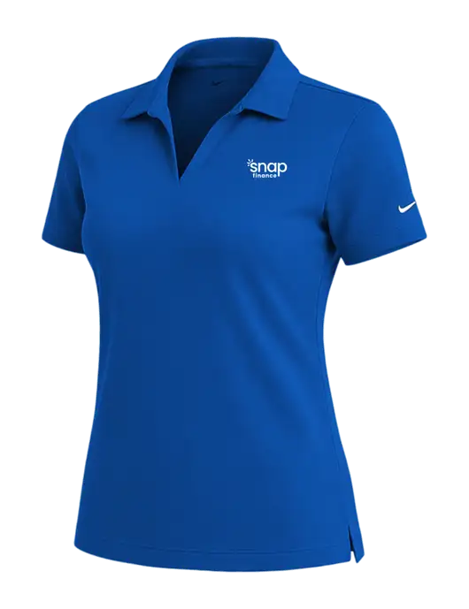 NIKE Royal Womens Dri-Fit Micro Pique Polo w/Snap Finance Logo