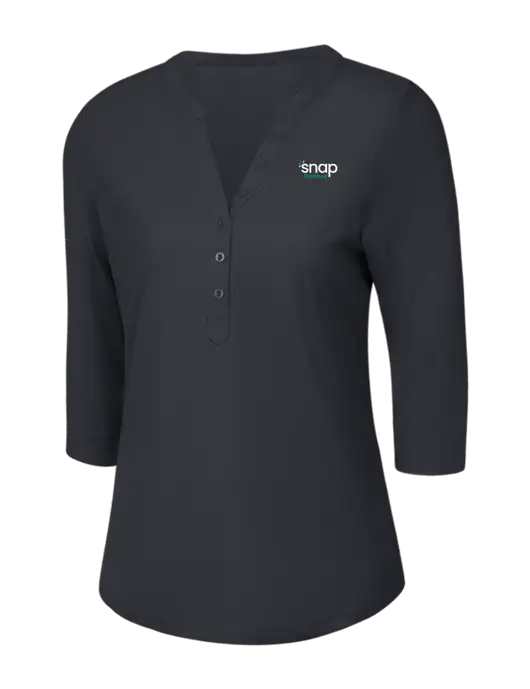 OGIO Charcoal Grey Jewel Henley w/Snap Finance Logo