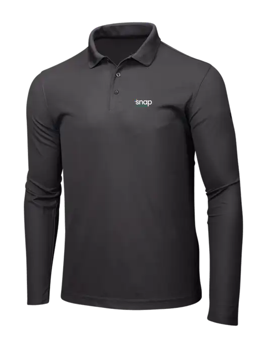 OGIO Charcoal Grey Caliber 2.0 Long Sleeve Polo w/Snap Finance Logo