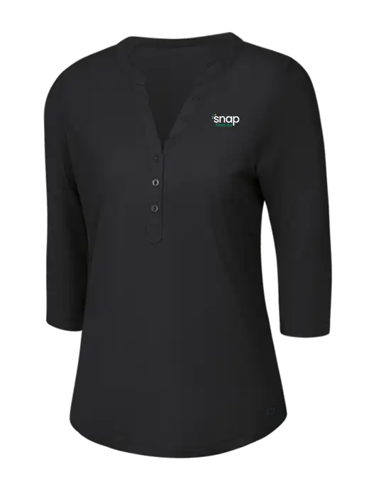 OGIO Blacktop Jewel Henley w/Snap Finance Logo
