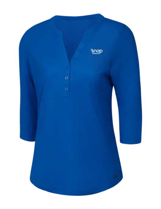 OGIO Royal Blue Jewel Henley w/Snap Finance Logo
