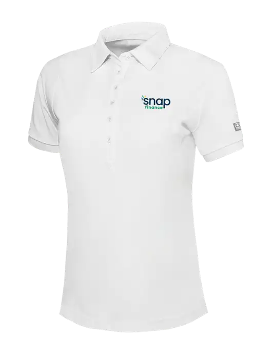 OGIO Womens Bright White Jewel Polo w/Snap Finance Logo