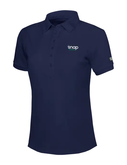 OGIO Womens Navy Jewel Polo w/Snap Finance Logo